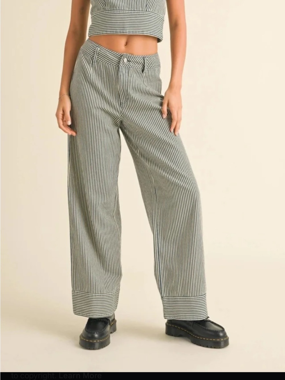 Blue Striped Pattern Pants - Miou Muse -NWT from Bohme- small